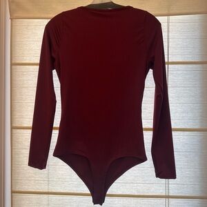 Burgundy Long Sleeve Bodysuit
